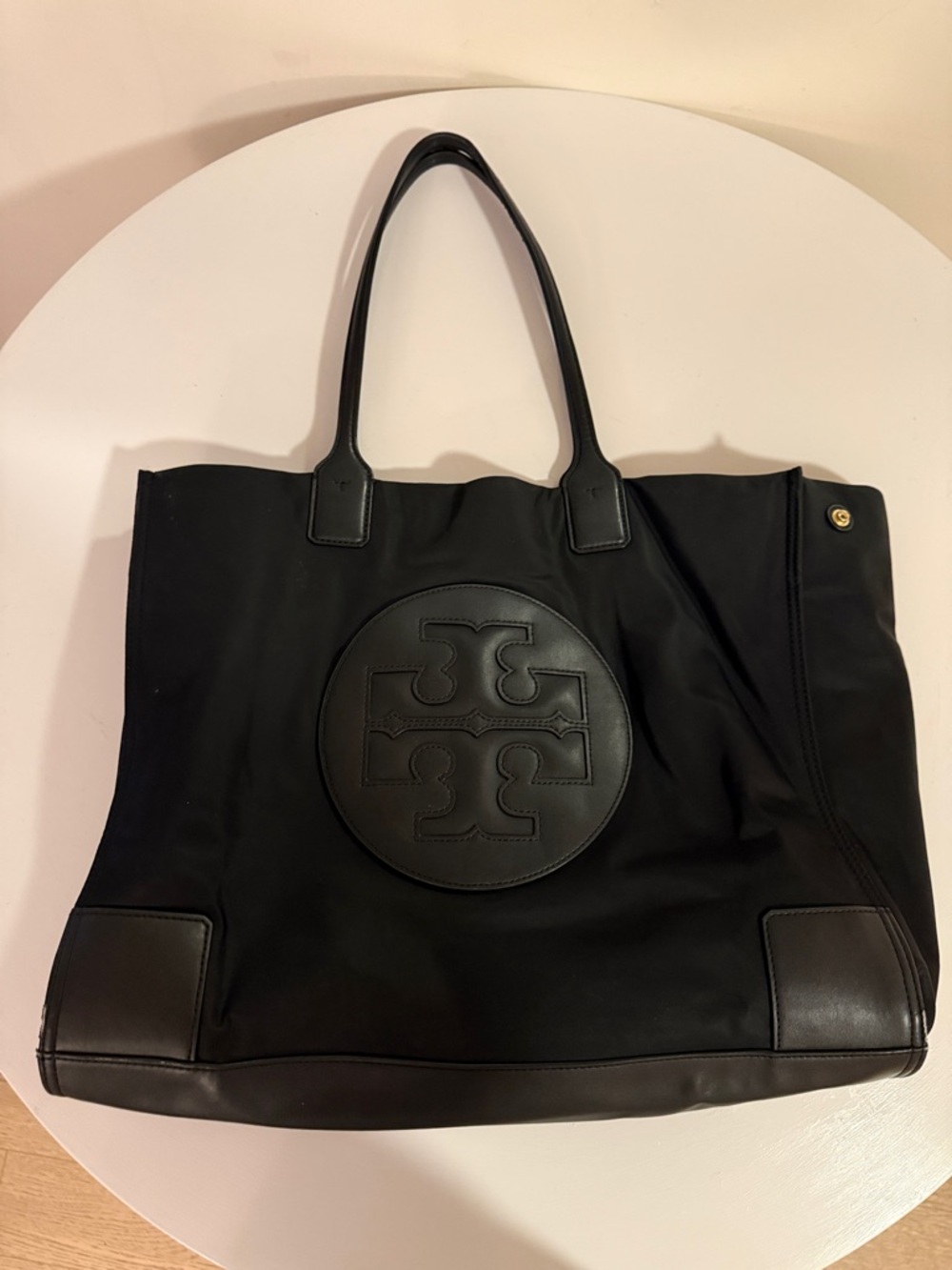 Tory Burch Black Nylon Logo Tote
